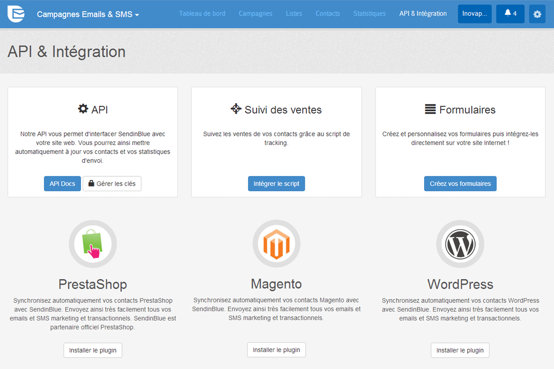 Intégrez facilement l'e-mailing à votre site web avec SendinBlue